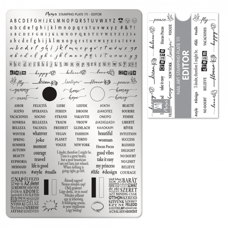 Moyra Stamping Schablone - Stempeln statt Malen - die schnelle und kreative Nailart für Anfänger und Profis zugleich - Editor Nr.111 Moyra Stamping Schablone - Stempeln statt Malen - die schnelle und kreative Nailart für Anfänger und Profis zugleich - Editor Nr.111