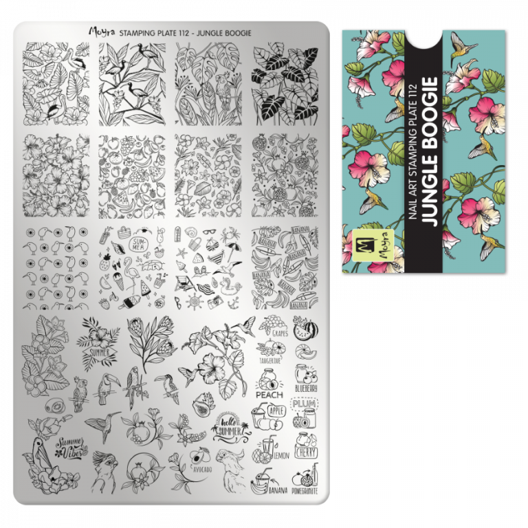 Moyra Stamping Schablone - Stempeln statt Malen - die schnelle und kreative Nailart für Anfänger und Profis zugleich - Jungle Boogie Nr.112 Moyra Stamping Schablone - Stempeln statt Malen - die schnelle und kreative Nailart für Anfänger und Profis zugleich - Jungle Boogie Nr.112