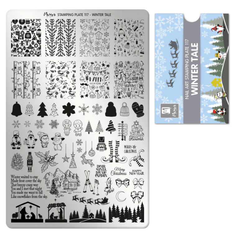 Moyra Stamping Schablone - Stempeln statt Malen - die schnelle und kreative Nailart für Anfänger und Profis zugleich - Winter Tale Nr.117 Moyra Stamping Schablone - Stempeln statt Malen - die schnelle und kreative Nailart für Anfänger und Profis zugleich - Winter Tale Nr.117