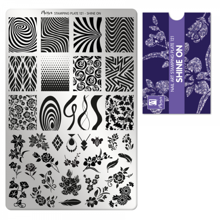 Moyra Stamping Schablone - Stempeln statt Malen - die schnelle und kreative Nailart für Anfänger und Profis zugleich - Shine On Nr.121 Moyra Stamping Schablone - Stempeln statt Malen - die schnelle und kreative Nailart für Anfänger und Profis zugleich - Shine On Nr.121