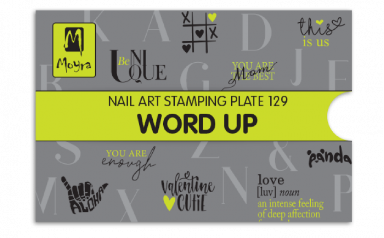 Moyra Stamping Schablone - Word Up Nr.129 Moyra Stamping Schablone - Word Up Nr.129