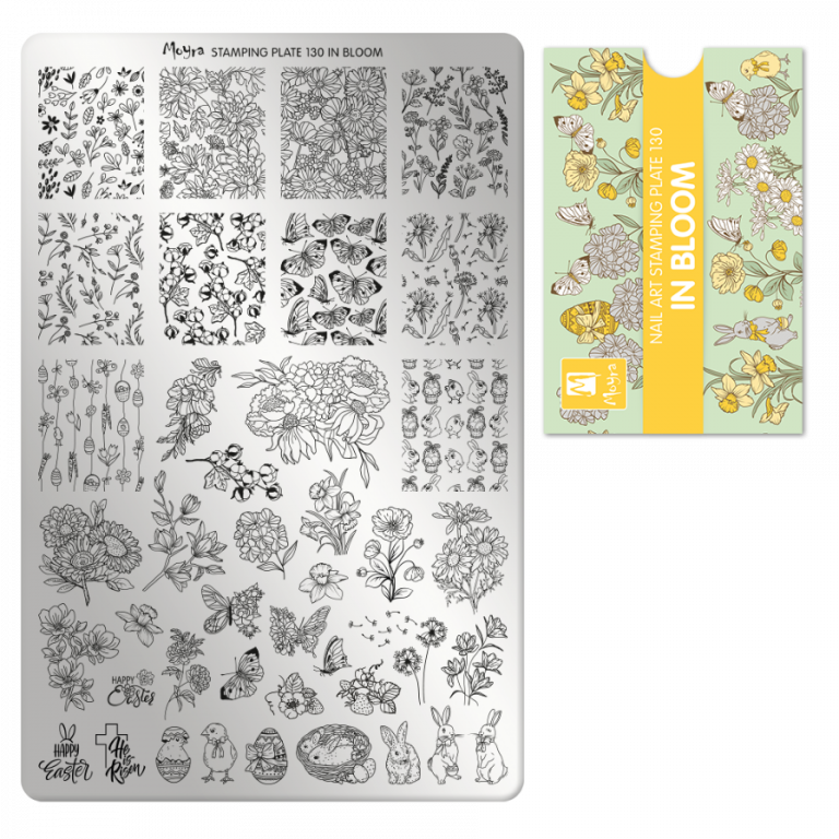 Moyra Stamping Schablone - Stempeln statt Malen - die schnelle und kreative Nailart für Anfänger und Profis zugleich – In Bloom Nr.130