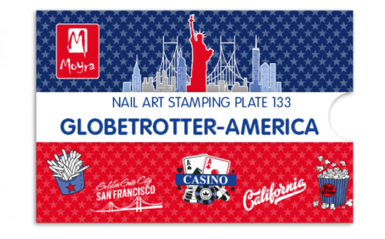 Moyra Stamping Schablone – Globetrotter-America Nr.133