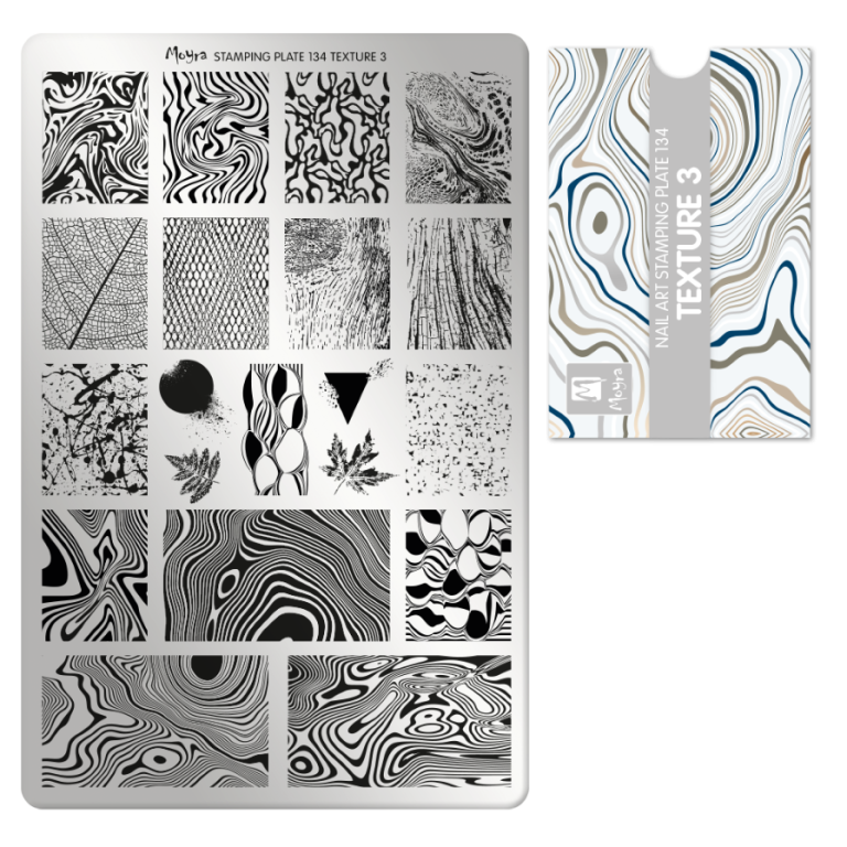 Moyra Stamping Schablone - Stempeln statt Malen - die schnelle und kreative Nailart für Anfänger und Profis zugleich - Texture 3 Nr.134