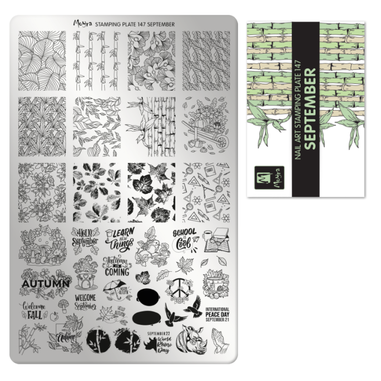 Moyra Stamping Schablone - Stempeln statt Malen - die schnelle und kreative Nailart für Anfänger und Profis zugleich - September Nr.147