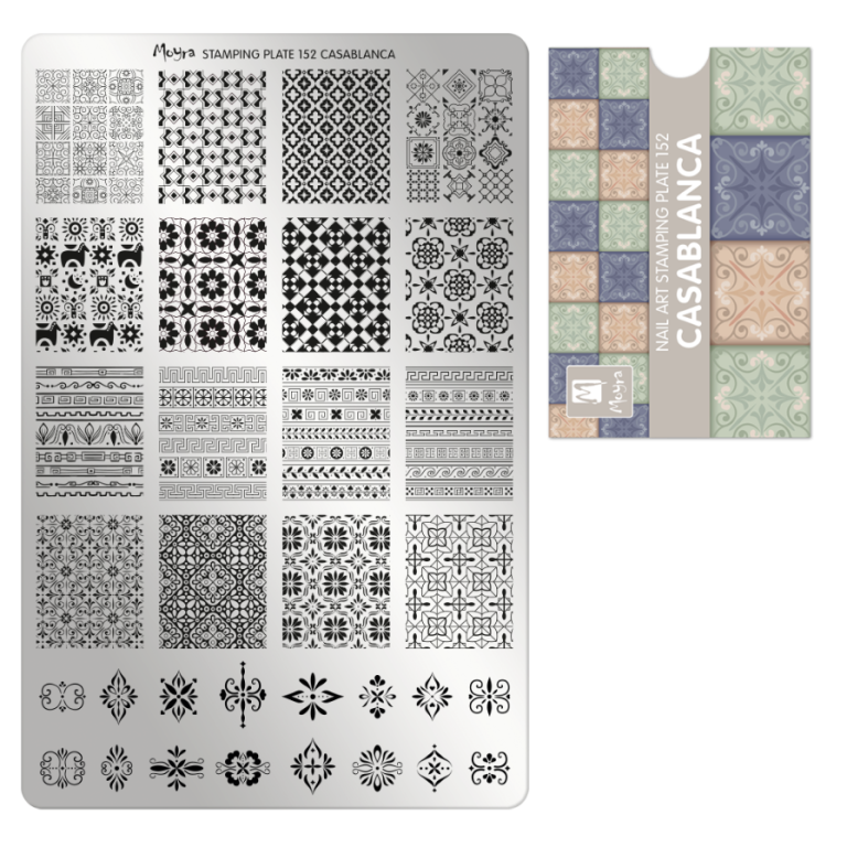 Moyra Stamping Schablone - Stempeln statt Malen - die schnelle und kreative Nailart für Anfänger und Profis zugleich - Casablanca Nr.152