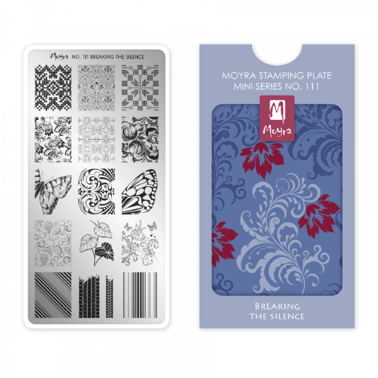 Moyra NailArt Stempelplatte MINI - Breaking The Silence Nr. 111 - Die kompakte Stempelplatte mit hervorragenden Eigenschaften speziell für die zierliche Hand und für smarte Nägel. Moyra NailArt Stempelplatte MINI - Breaking The Silence Nr. 111 - Die kompakte Stempelplatte mit hervorragenden Eigenschaften speziell für die zierliche Hand und für smarte Nägel.