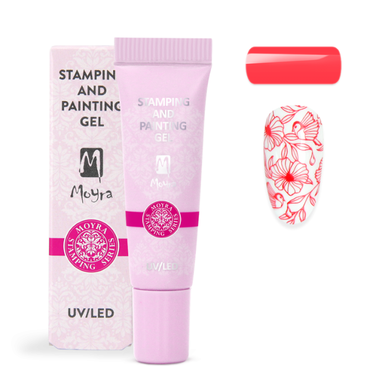 2 in 1 Stamping- & Painting Gel - Nr.12 - vivid red - hochpigmentiert, ohne Schwitzschicht 2 in 1 Stamping- & Painting Gel - Nr.12 - vivid red - hochpigmentiert, ohne Schwitzschicht