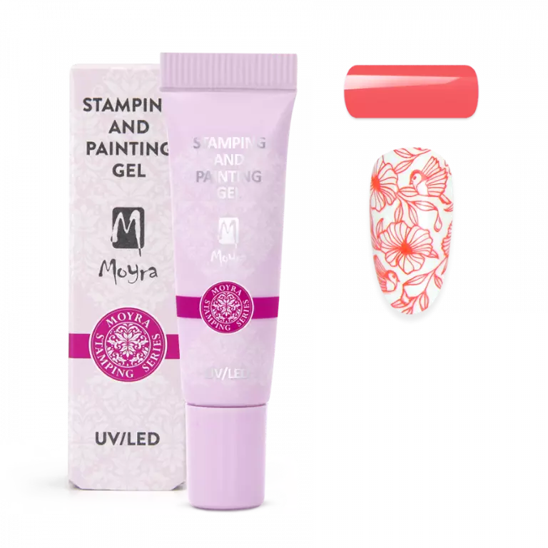 2 in 1 Stamping- & Painting Gel - Nr.16 - vivid coral - hochpigmentiert, ohne Schwitzschicht 2 in 1 Stamping- & Painting Gel - Nr.16 - vivid coral - hochpigmentiert, ohne Schwitzschicht