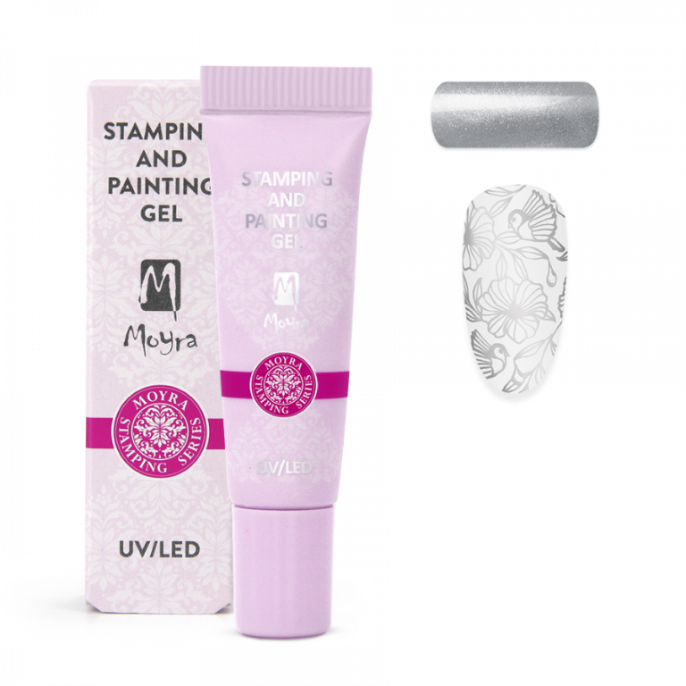 2 in 1 Stamping- & Painting Gel - Nr.19 - silver - hochpigmentiert, ohne Schwitzschicht 2 in 1 Stamping- & Painting Gel - Nr.19 - silver - hochpigmentiert, ohne Schwitzschicht