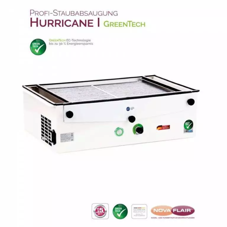 Staubabsaugung NovaFlair - HURRICAN 1 GreenTech - Profi Absaugung für Nagelstudios Staubabsaugung NovaFlair - HURRICAN 1 GreenTech - Profi Absaugung für Nagelstudios