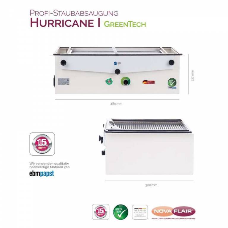 Staubabsaugung NovaFlair - HURRICAN 1 GreenTech - Profi Absaugung für Nagelstudios Staubabsaugung NovaFlair - HURRICAN 1 GreenTech - Profi Absaugung für Nagelstudios