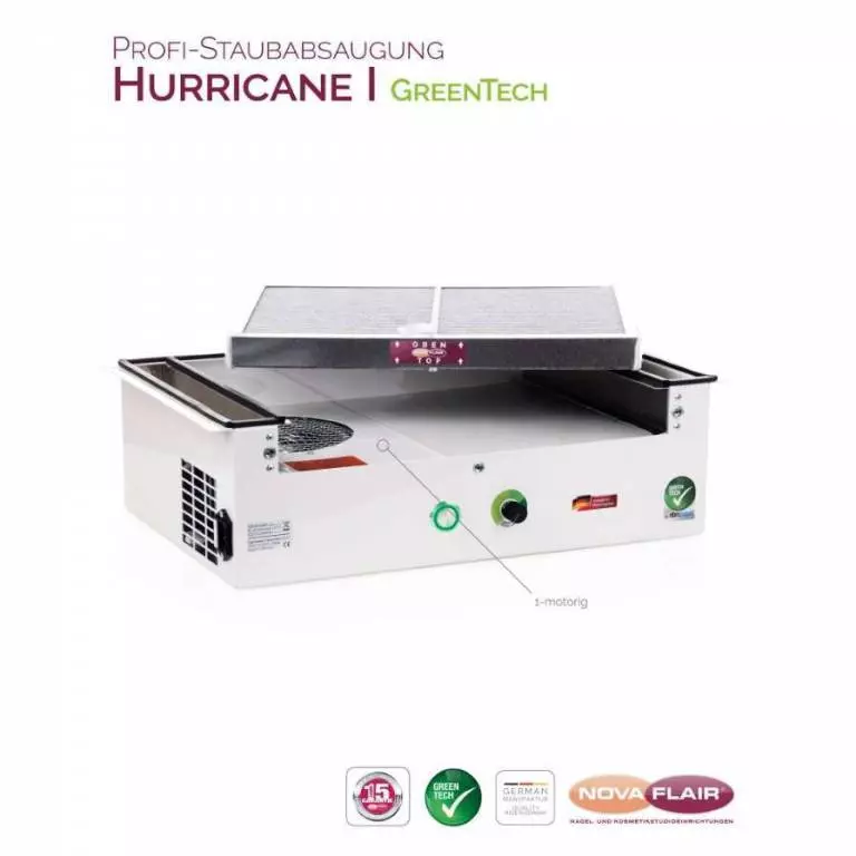 Staubabsaugung NovaFlair - HURRICAN 1 GreenTech - Profi Absaugung für Nagelstudios Staubabsaugung NovaFlair - HURRICAN 1 GreenTech - Profi Absaugung für Nagelstudios