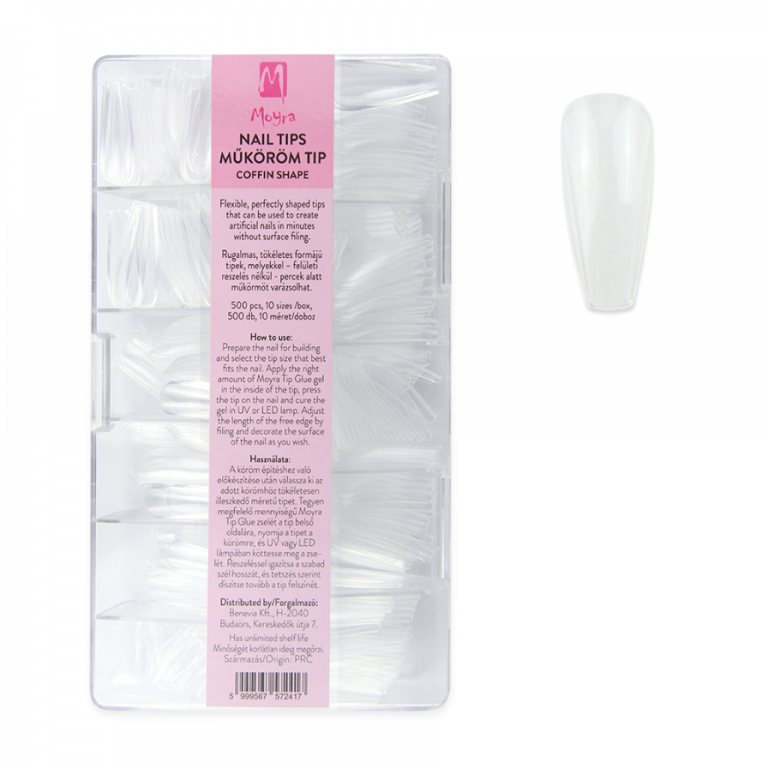 Full Cover Tips - Coffin shape - 500 Stk./Box Full Cover Tips - Coffin shape - 500 Stk./Box