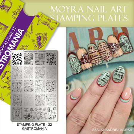 Moyra Stamping Schablone - Gastromania Nr.22