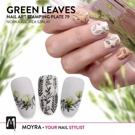 Moyra Stamping Platte - Green Leaves Nr.79 Moyra Stamping Platte - Green Leaves Nr.79