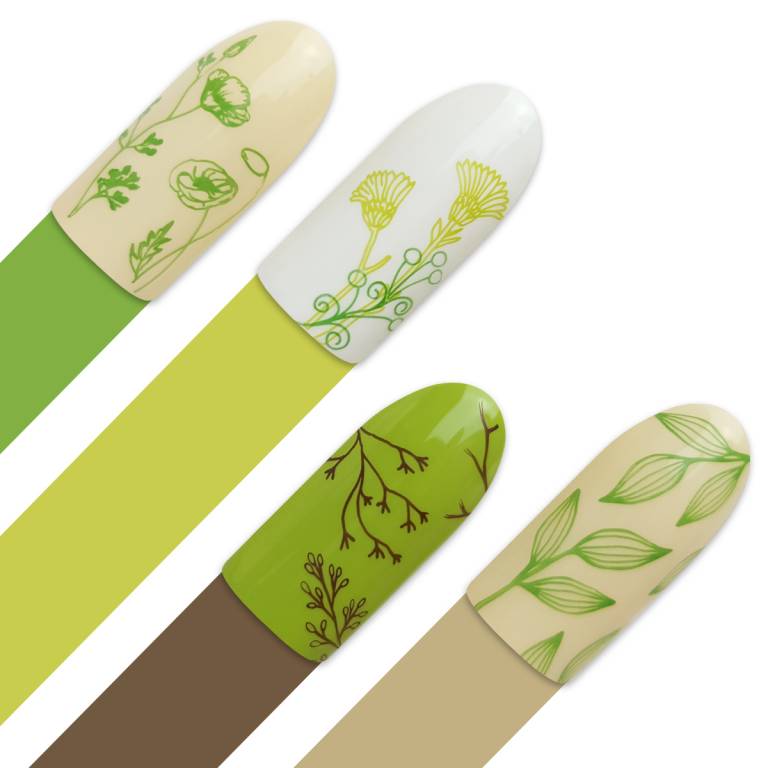 Moyra Stamping Schablone - Green Leaves 2 Nr.97
