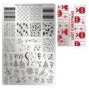 Moyra Stamping Schablone - Stempeln statt Malen - die schnelle und kreative Nailart für Anfänger und Profis zugleich - Last-Christmas Nr.154