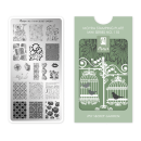 Moyra NailArt Stempelplatte MINI - My Secret Garden Nr. 110 - Die kompakte Stempelplatte mit hervorragenden Eigenschaften speziell für die zierliche Hand und für smarte Nägel.